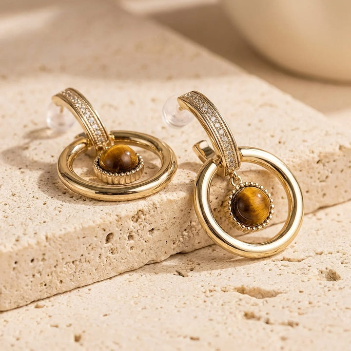 "Feline Glow" Tiger Eye Earrings