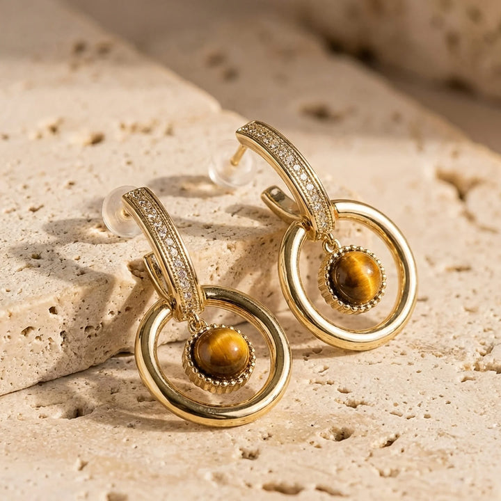 "Feline Glow" Tiger Eye Earrings