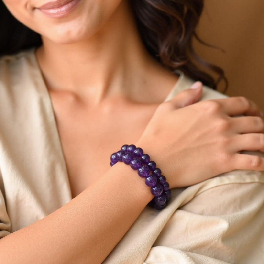 "Calming Symbol" Amethyst Bracelet