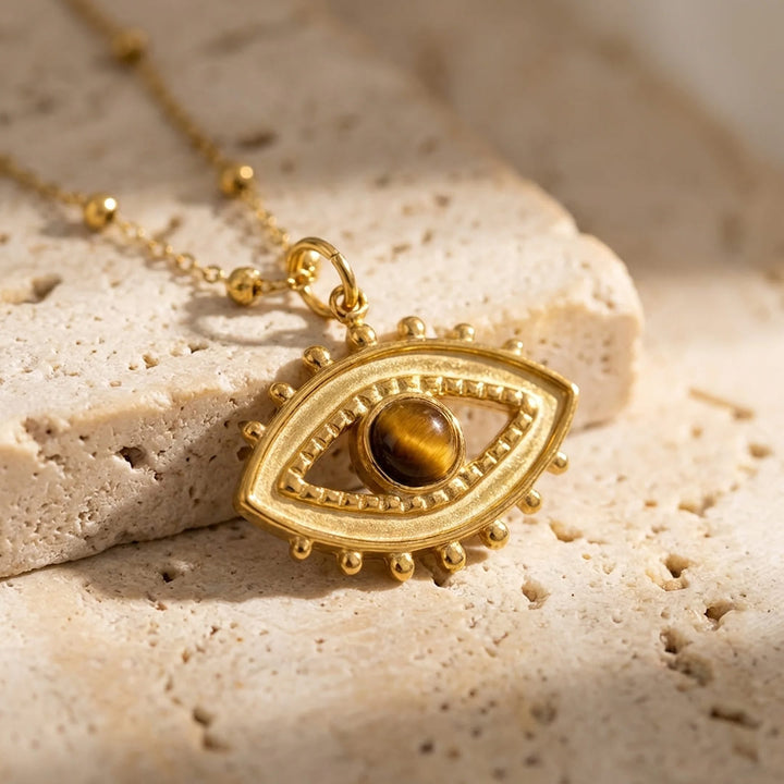 "Bad Eye" Necklace in Tiger's Eye