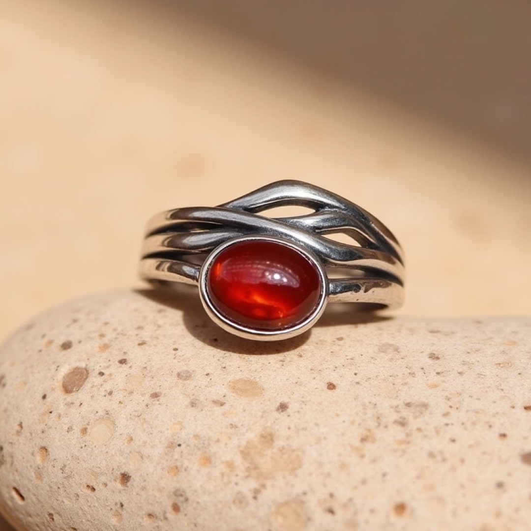 Adjustable Ring "Prema" in Garnet