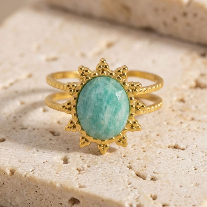 "Floral Radiance" Ring in Amazonite