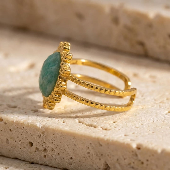 "Floral Radiance" Ring in Amazonite