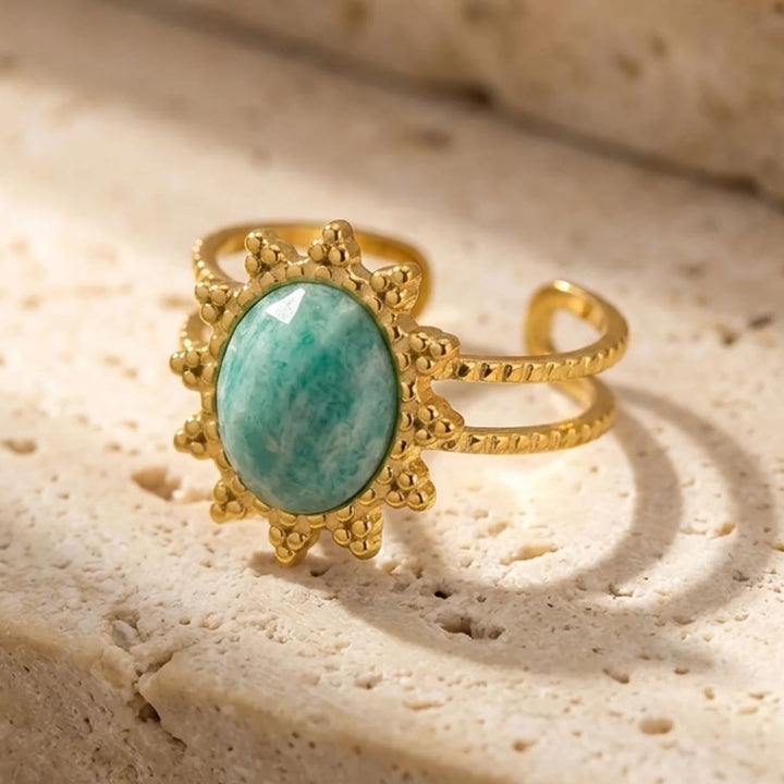 "Floral Radiance" Ring in Amazonite
