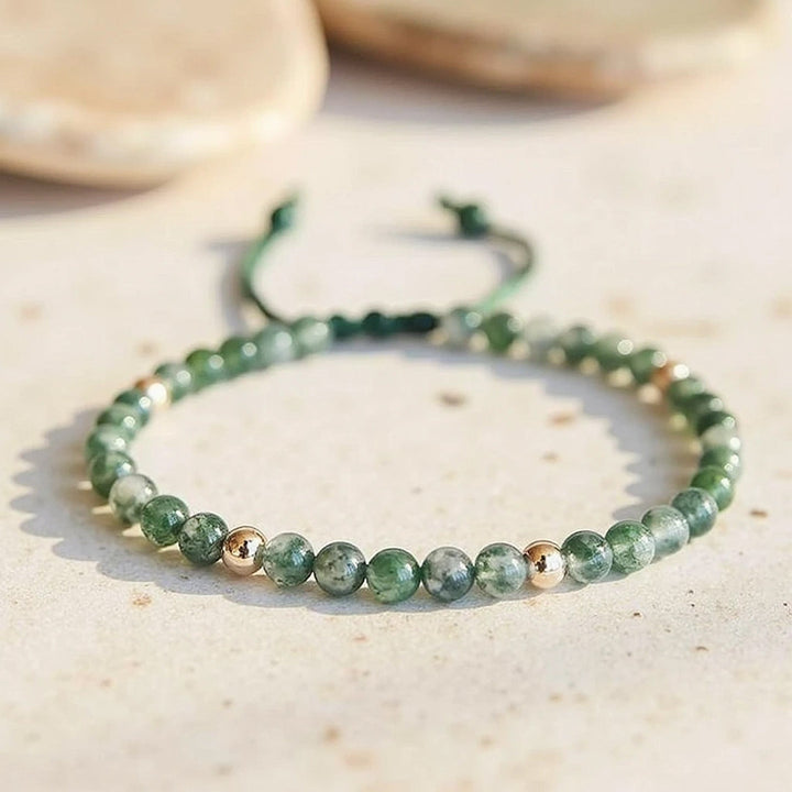 "Serenity" Adjustable Bracelet in Moss Agate