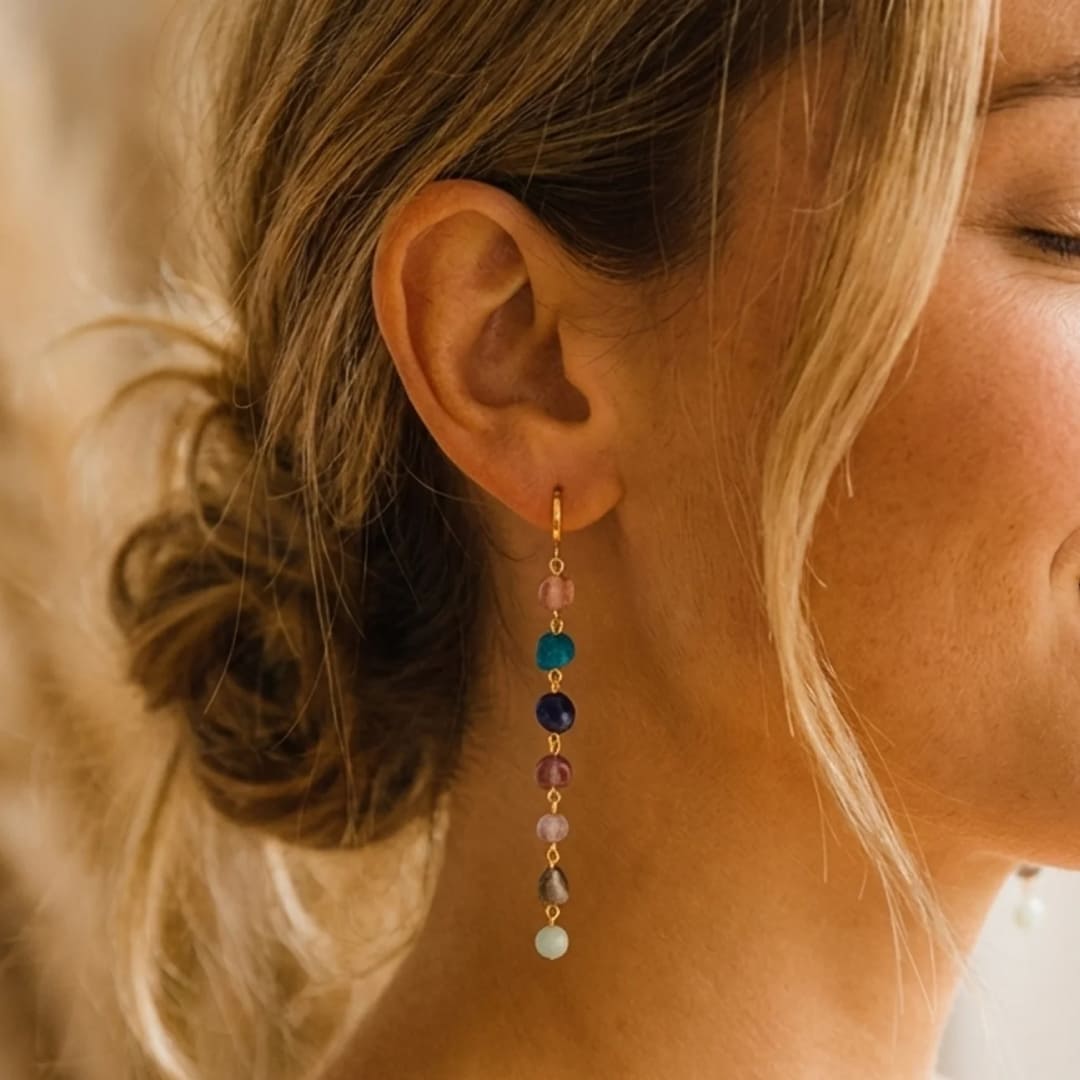 Earrings "Wellness Cascade of the 7 Chakras"