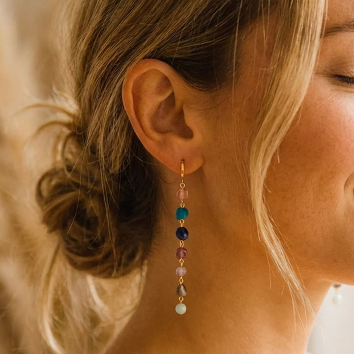Earrings "Wellness Cascade of the 7 Chakras"