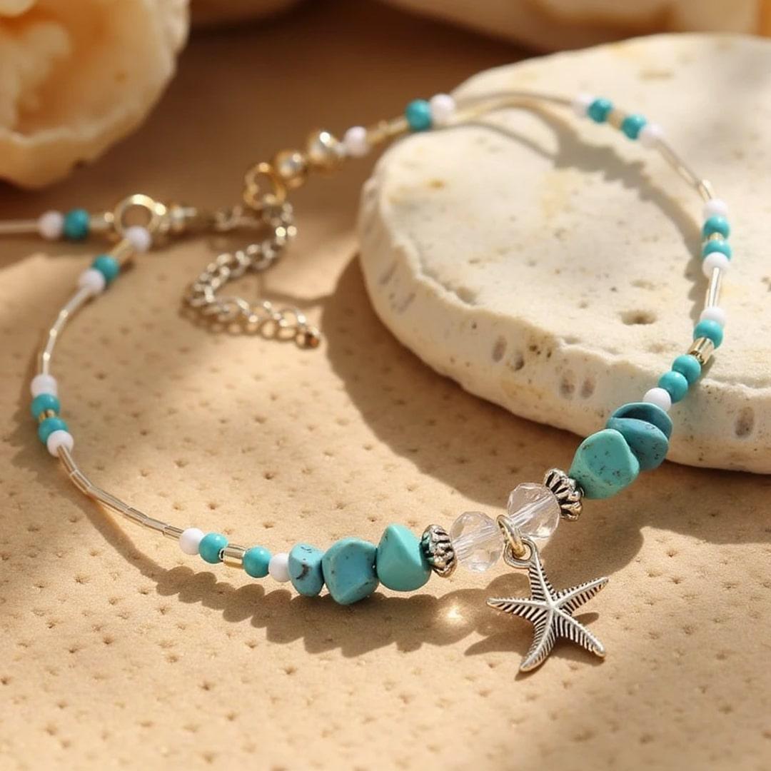 Turquoise Starfish Anklet