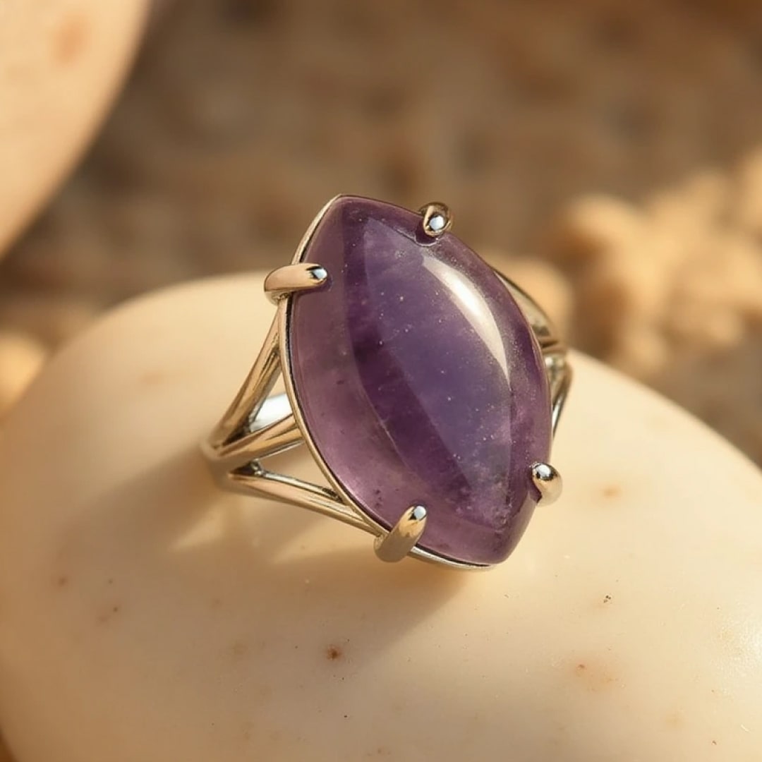 Adjustable "Vision" Ring in Natural Stone