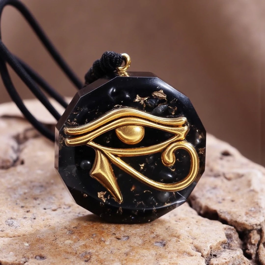 Orgonite Pendant Eye of Horus in Stone Chips