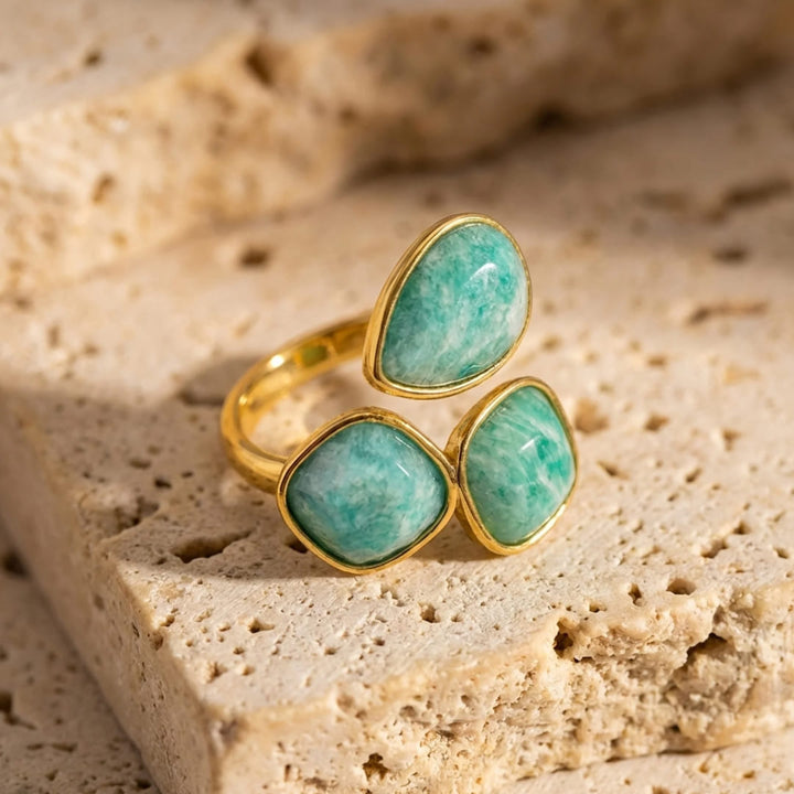 "Triple Wave" Ring in Amazonite