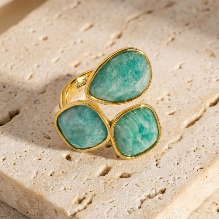 "Triple Wave" Ring in Amazonite