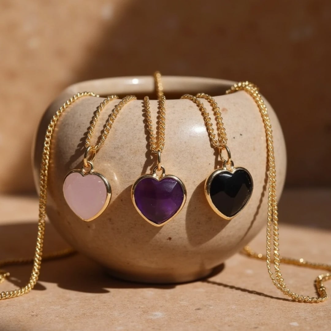 Natural Stone Heart Pendant