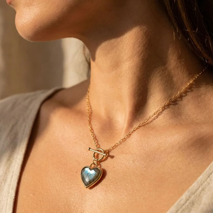 "Serenity of the Heart" Pendant in Natural Stones