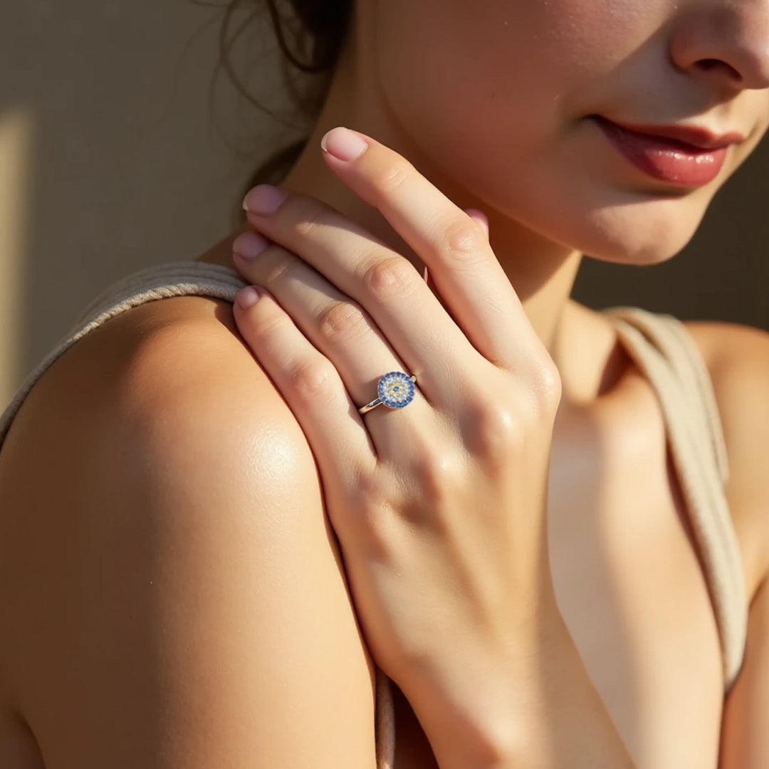 Blue Eye Pattern Ring – Traditional Symbol of Protection