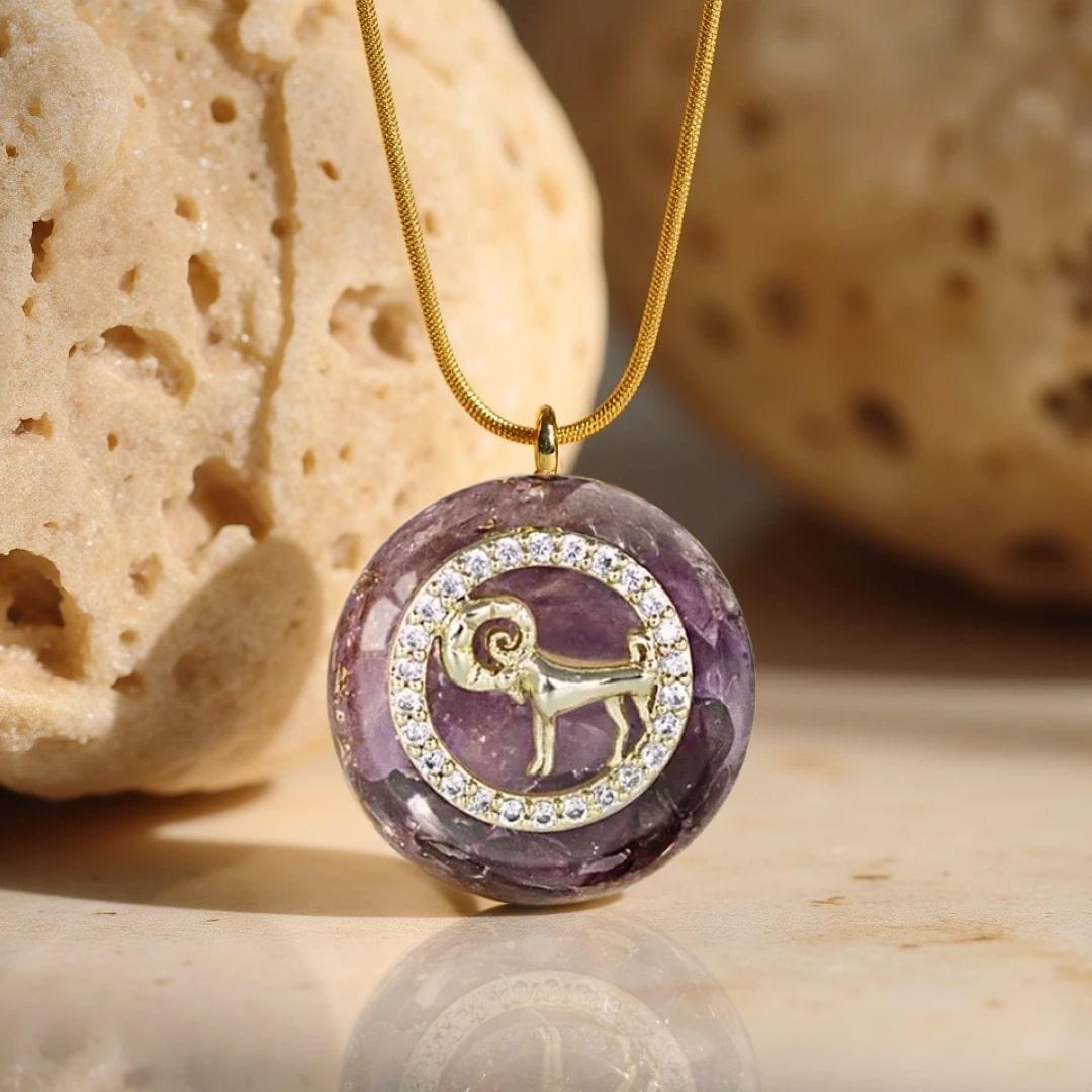 Orgonite Pendant "Astrological Sign" in Stone Chips