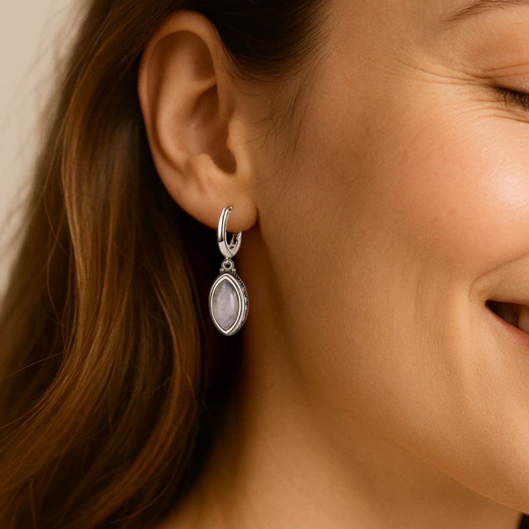 "Moonlight" Earrings in Moonstone
