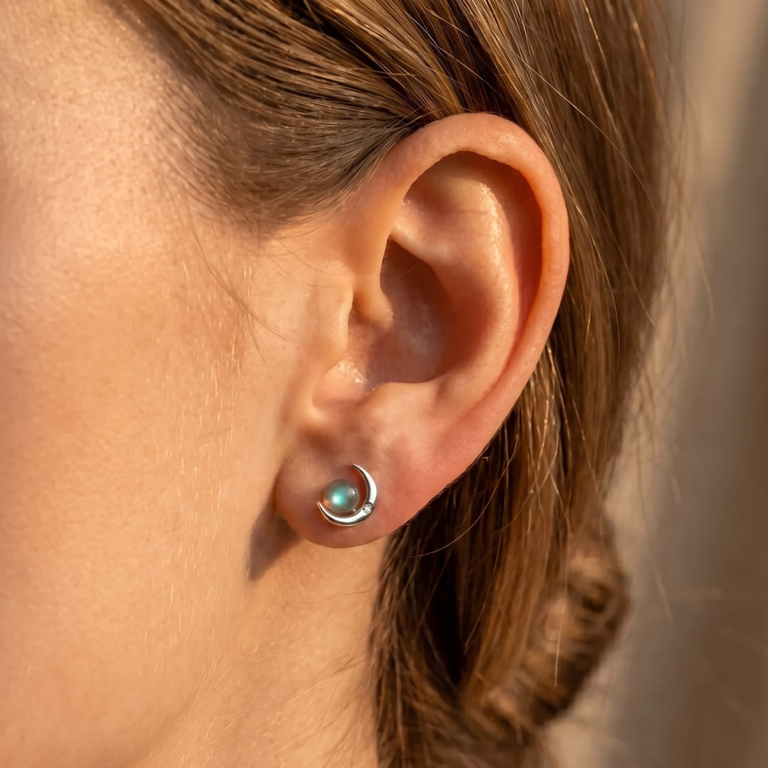"Mystical Moons" Labradorite Earrings