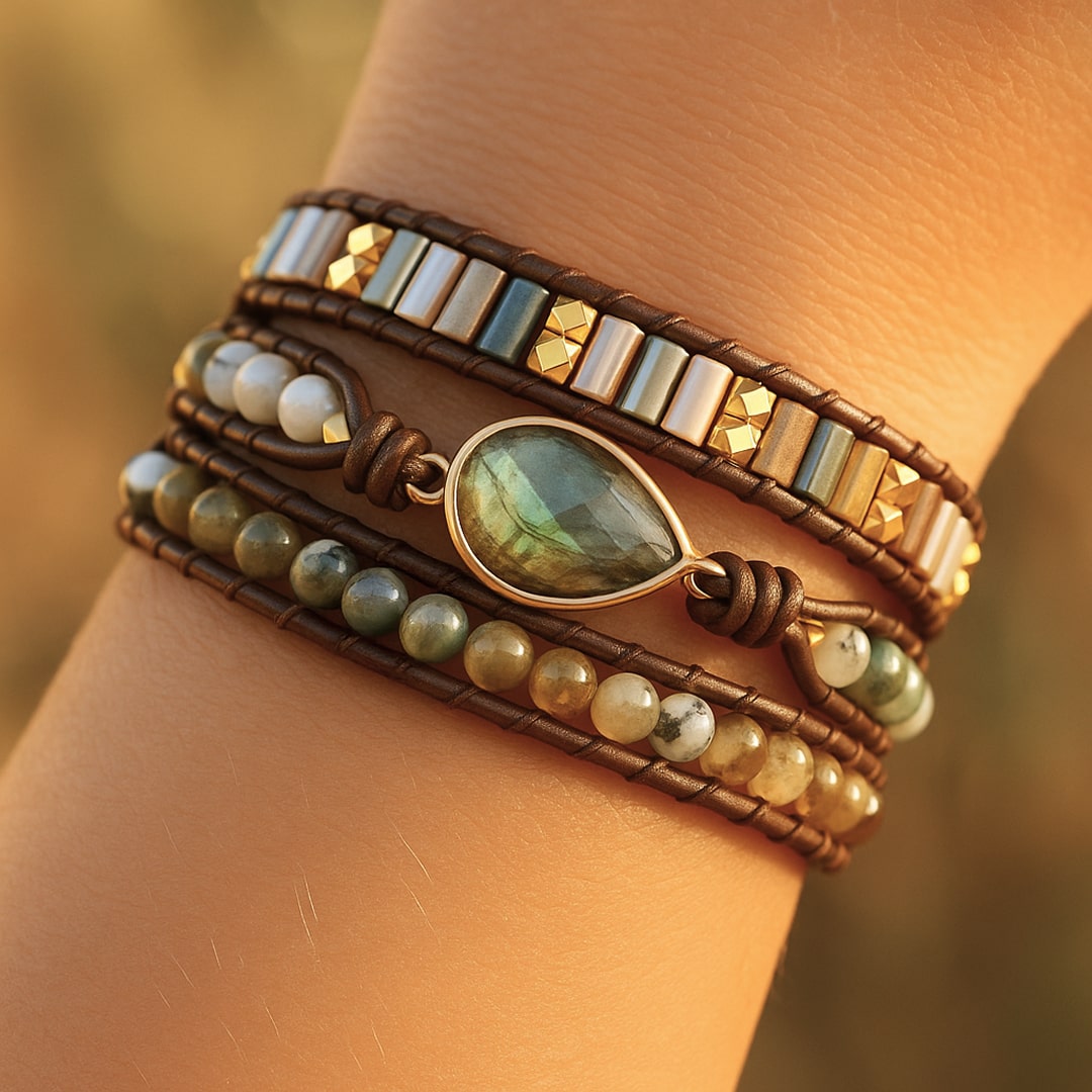 "Symbolic Protection" Labradorite Wrap Bracelet