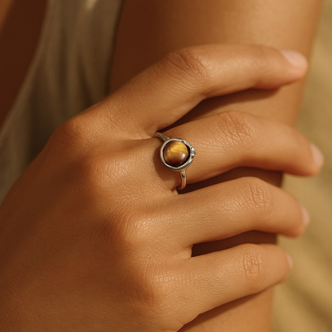 Adjustable "Shakti" Ring in Tiger's Eye