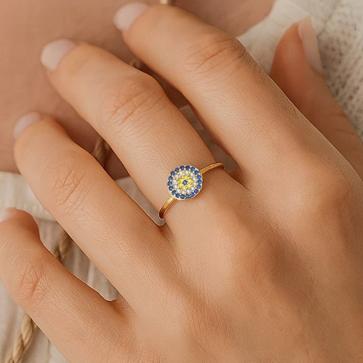 Blue Eye Pattern Ring – Traditional Symbol of Protection