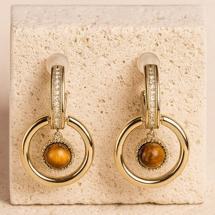 "Feline Glow" Tiger Eye Earrings