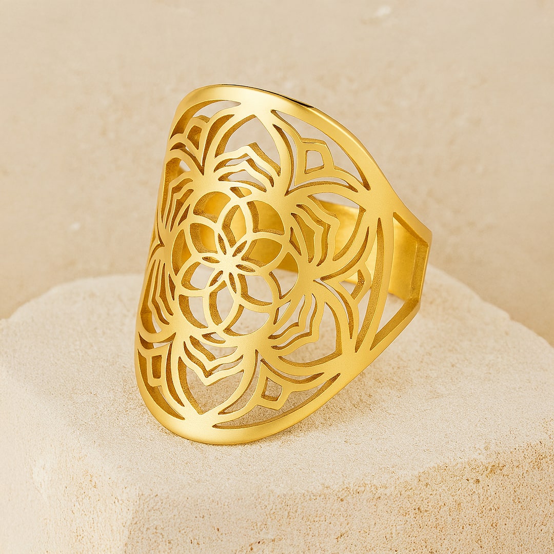 Adjustable Ring "Mandala Flower"