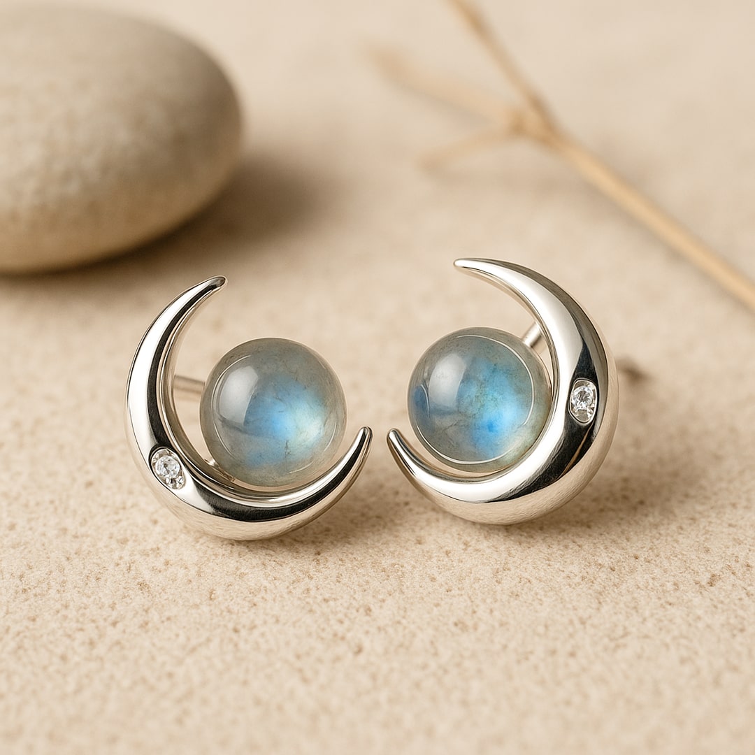 "Mystical Moons" Labradorite Earrings