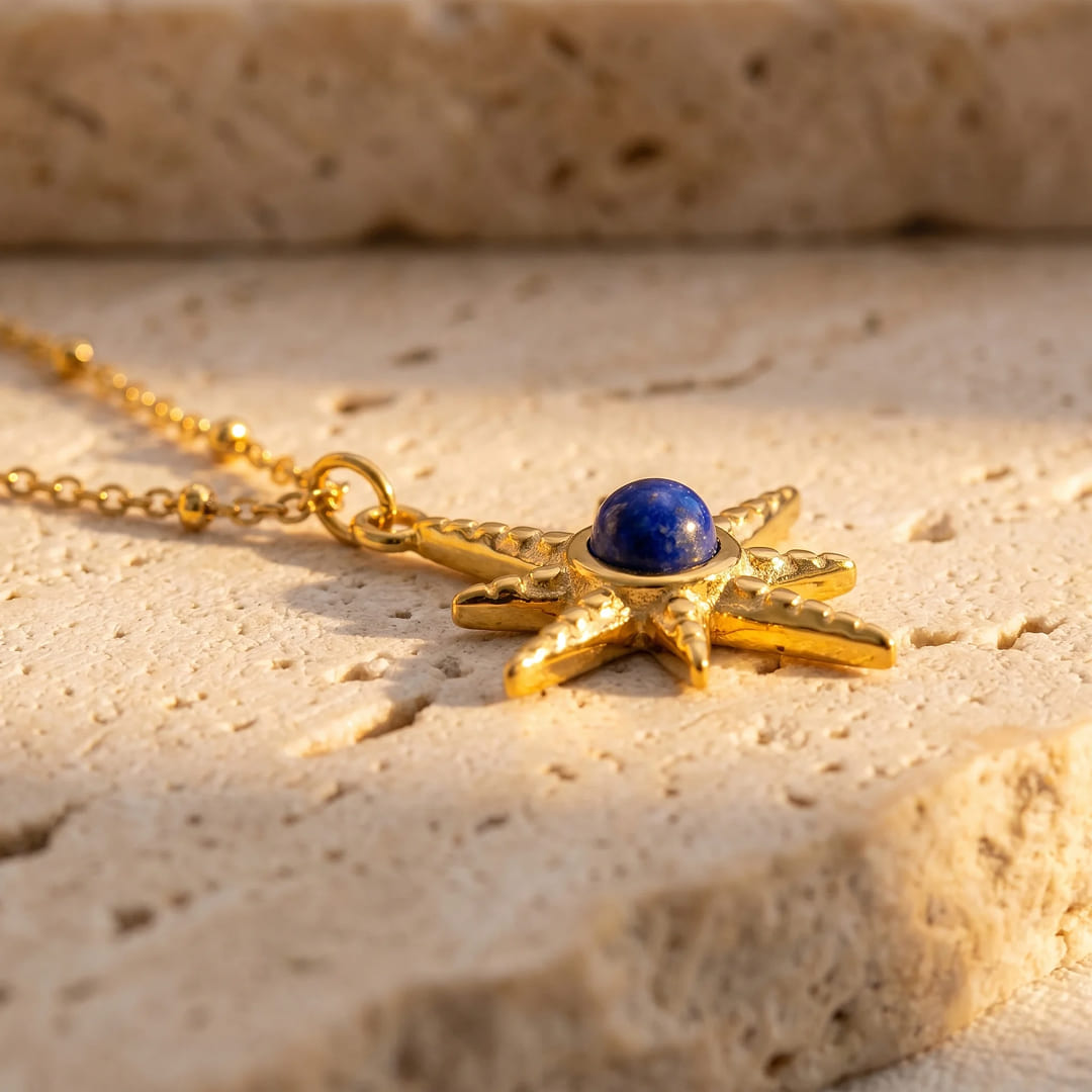Star Necklace "Inner Compass" in Lapis Lazuli