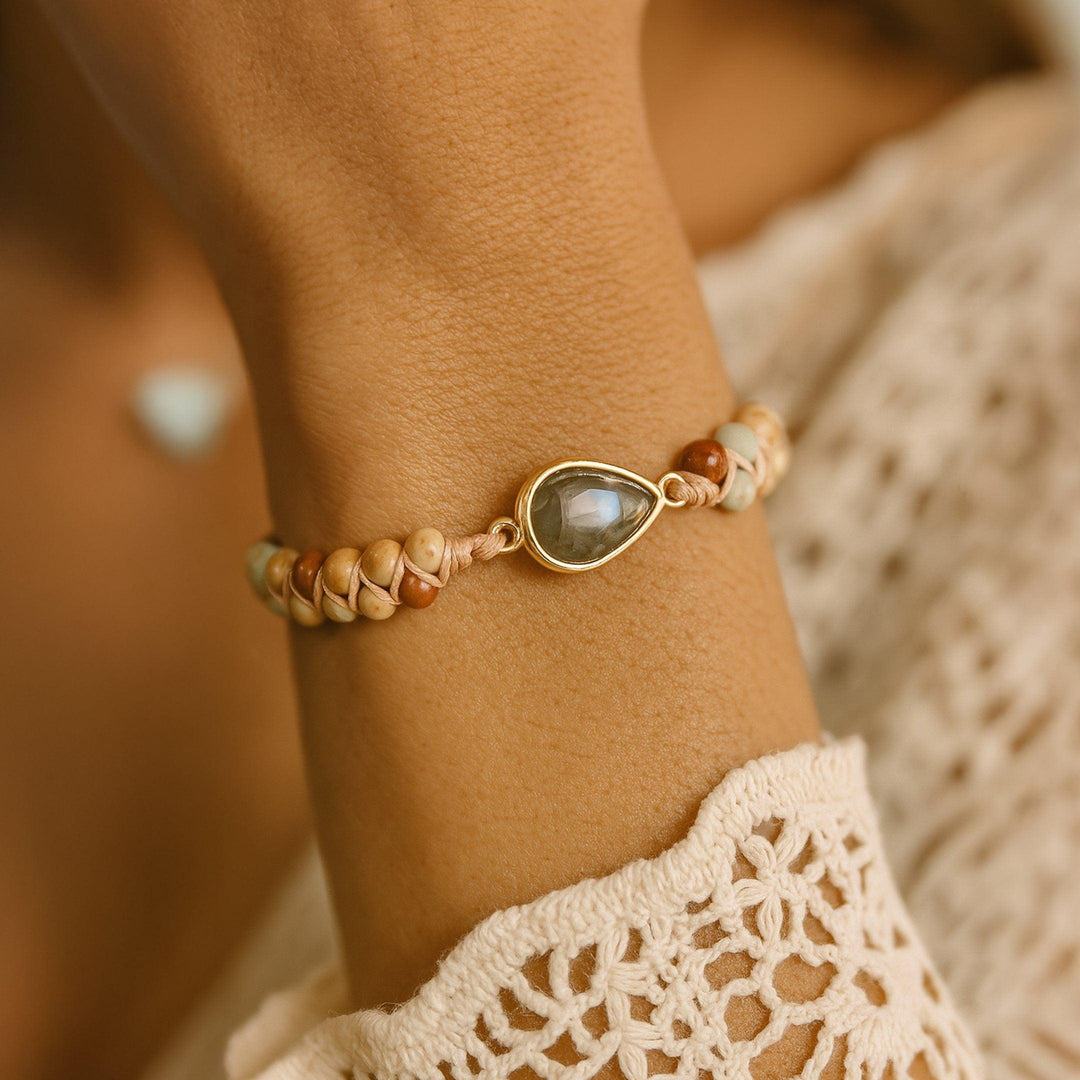 "Audacity" Braided Bracelet in Jasper & Labradorite