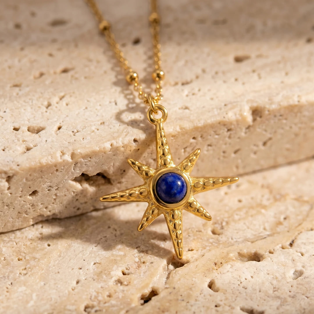 Star Necklace "Inner Compass" in Lapis Lazuli