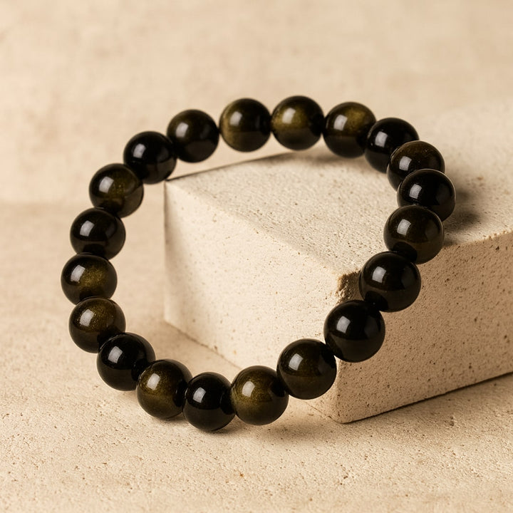 "Halo of Light" Bracelet in Golden Obsidian