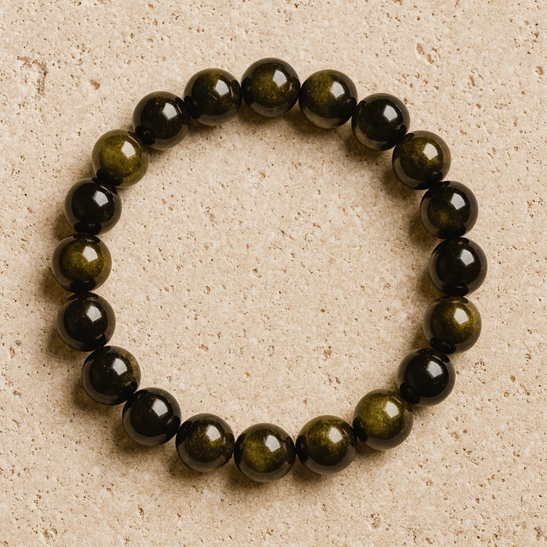 "Halo of Light" Bracelet in Golden Obsidian
