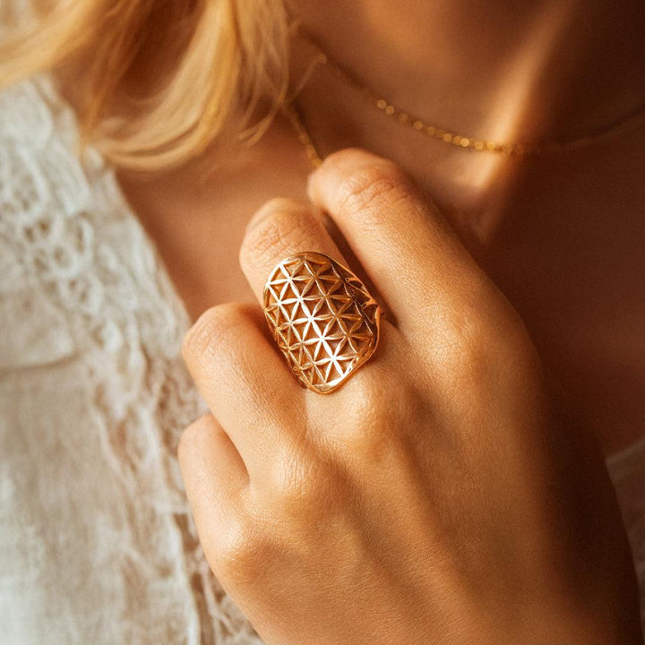 Adjustable Ring "Flower of Life"