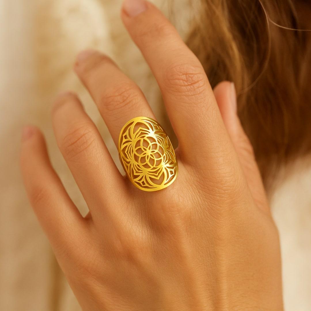 Adjustable Ring "Mandala Flower"