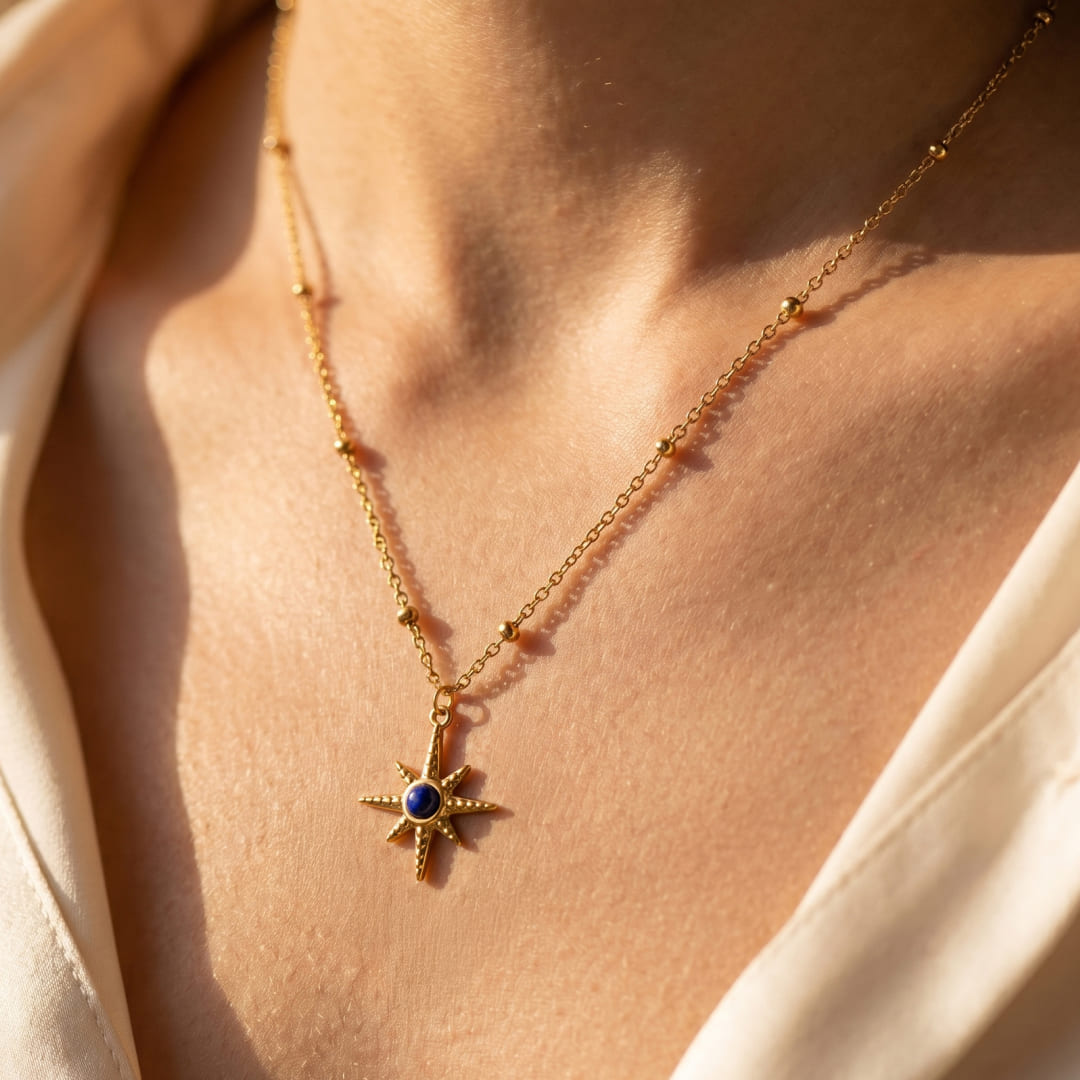 Star Necklace "Inner Compass" in Lapis Lazuli