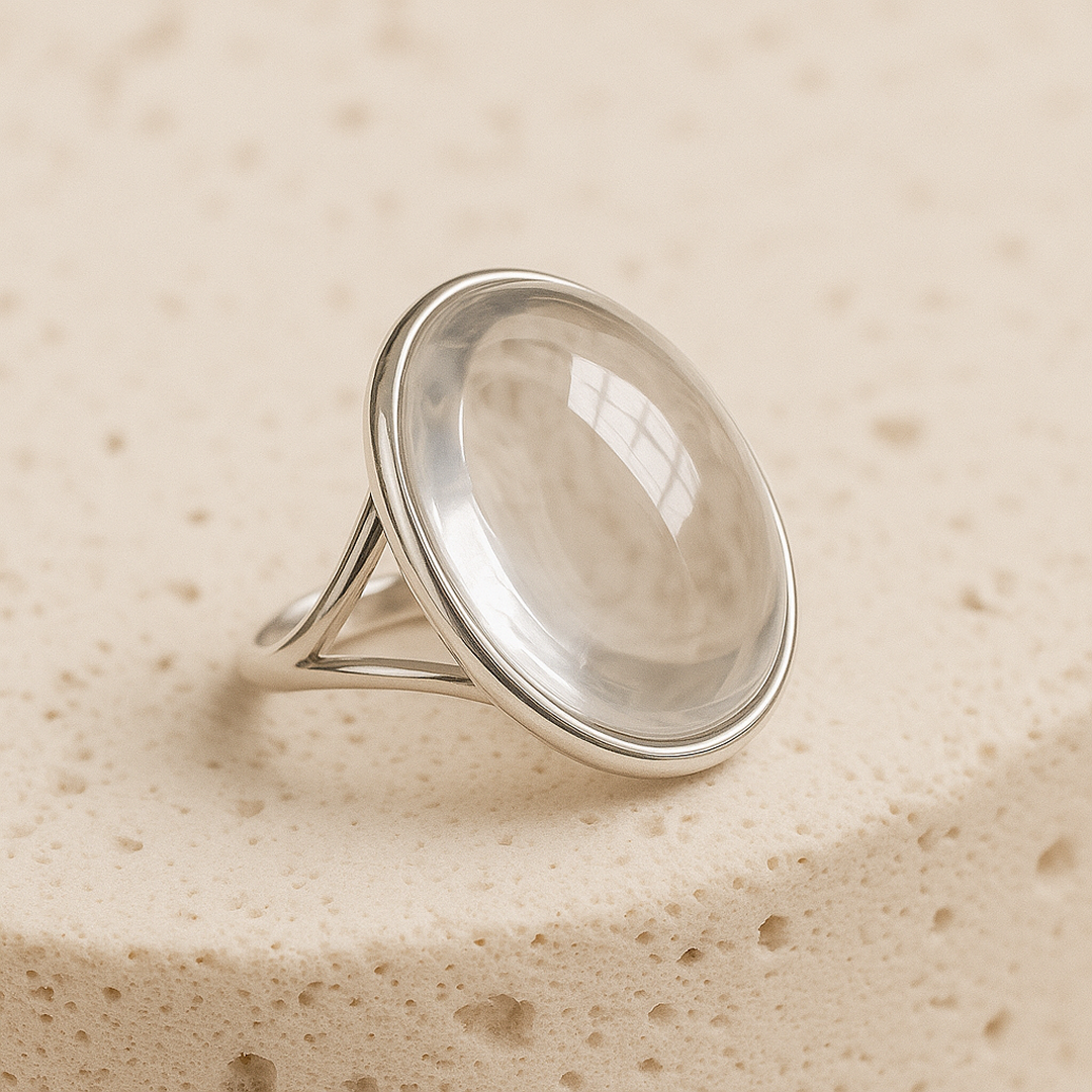 "Pure Light" Ring in Rock Crystal
