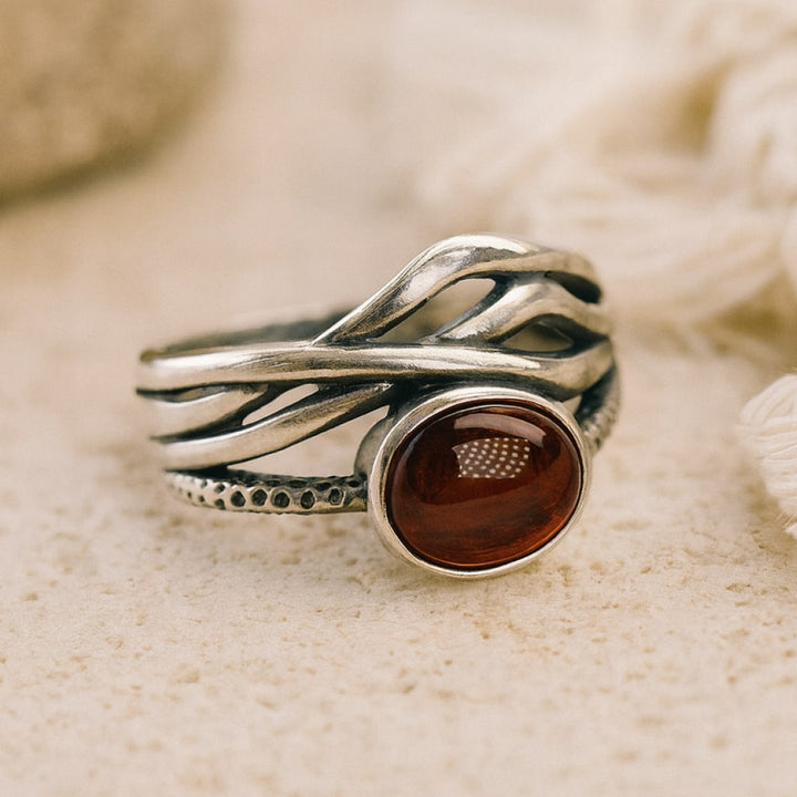 Adjustable "Prema" Ring in Garnet