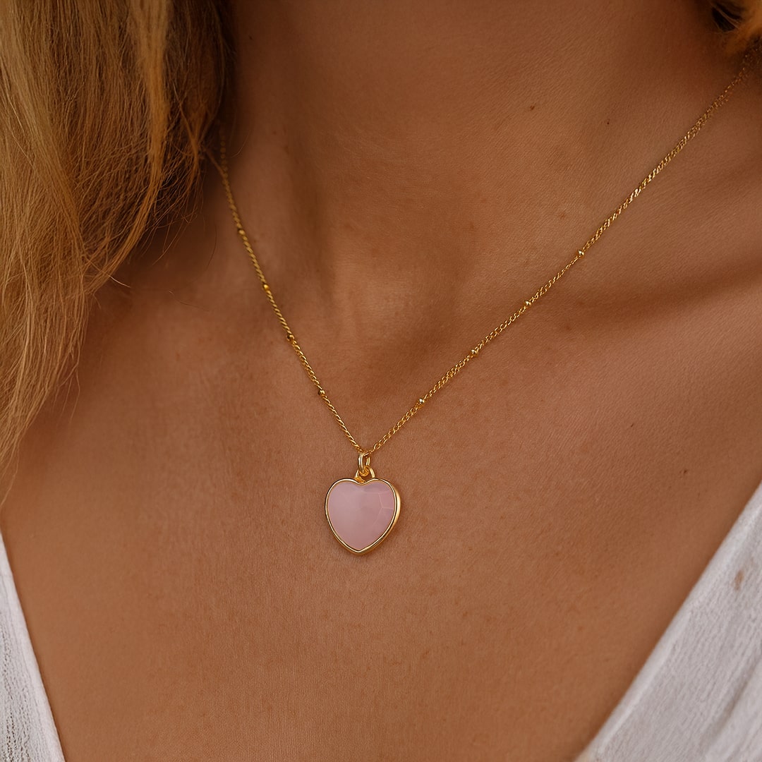 Natural Stone Heart Pendant