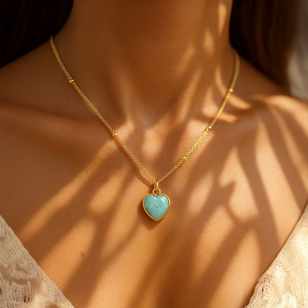 Natural Stone Heart Pendant
