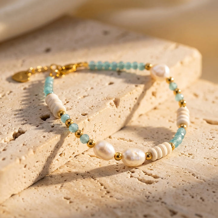 "Peaceful Ocean" Bracelet & Freshwater Pearls