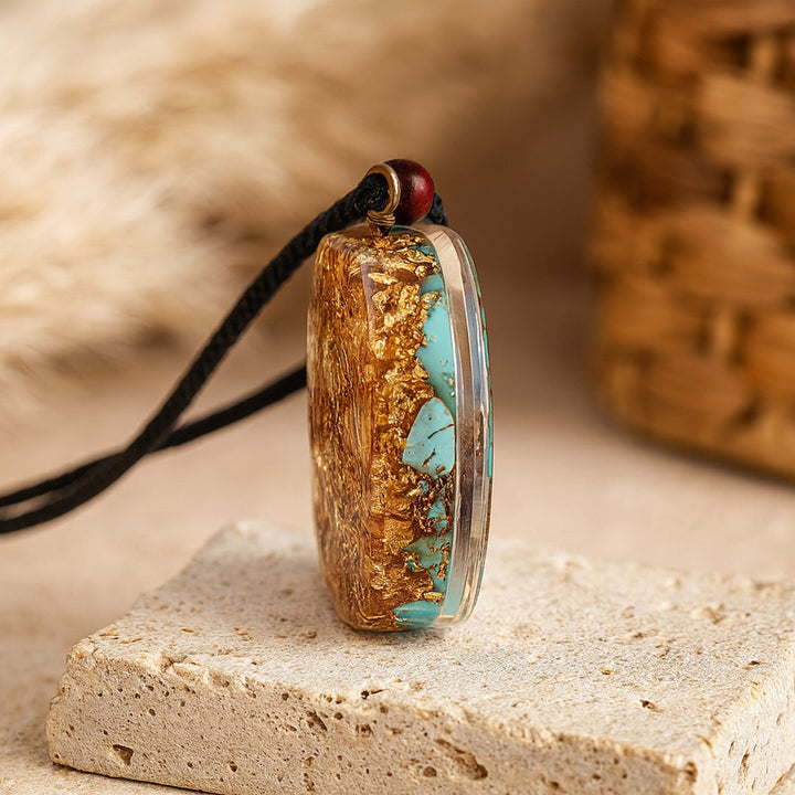 Metatron Orgonite Pendant in Turquoise
