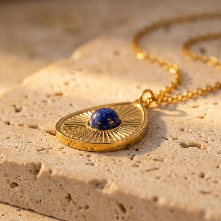 "Guardian Eye" Drop Pendant in Lapis Lazuli
