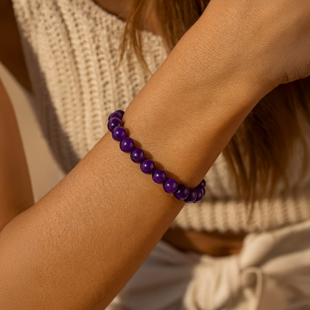 "Calming Symbol" Amethyst Bracelet