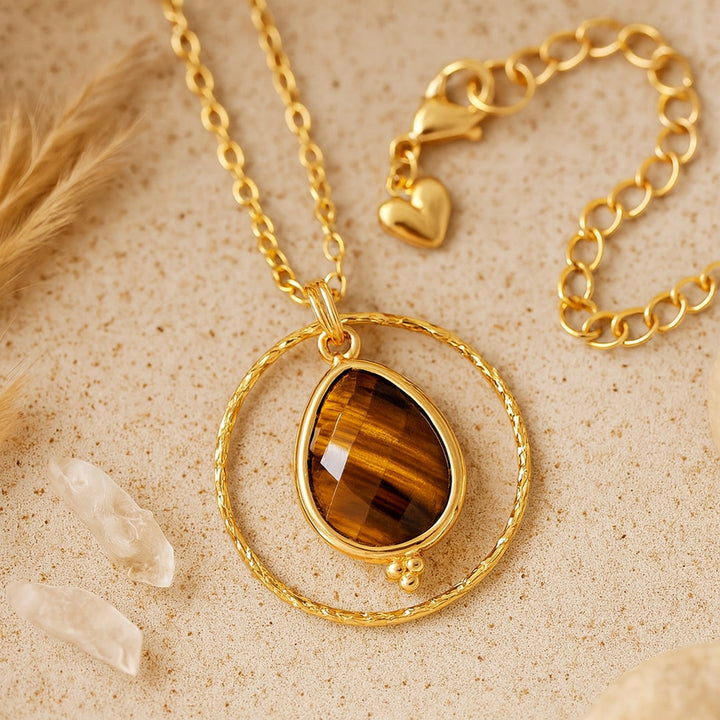 "Protective Circle" Necklace in Tiger's Eye