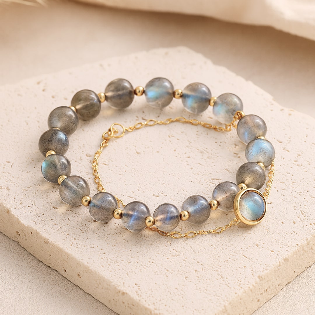 Duo Bracelet "Clarity & Protection" in Labradorite