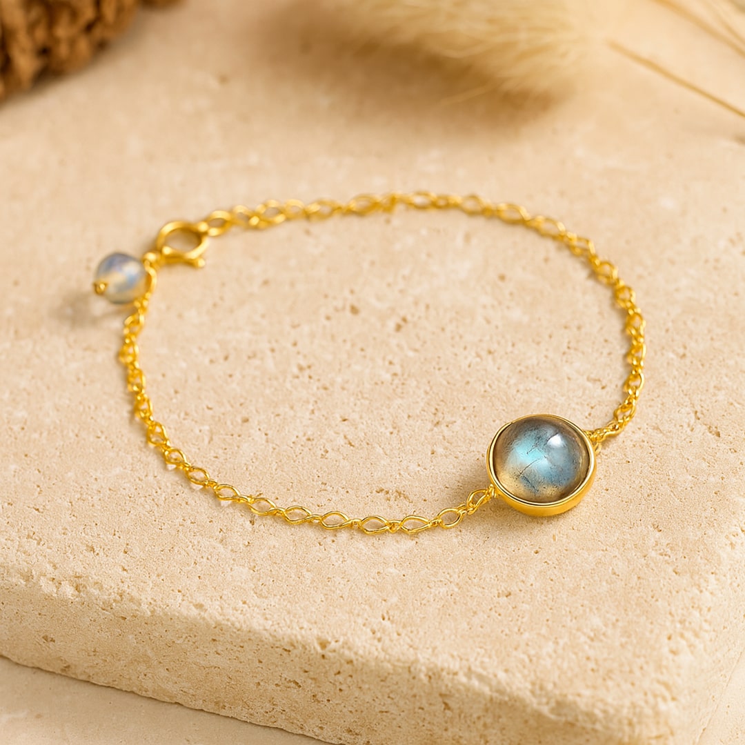 Duo Bracelet "Clarity & Protection" in Labradorite