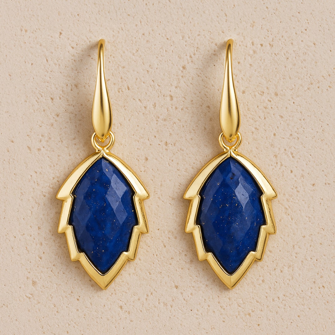 Leaf Earrings from the Tree in Natural Stone