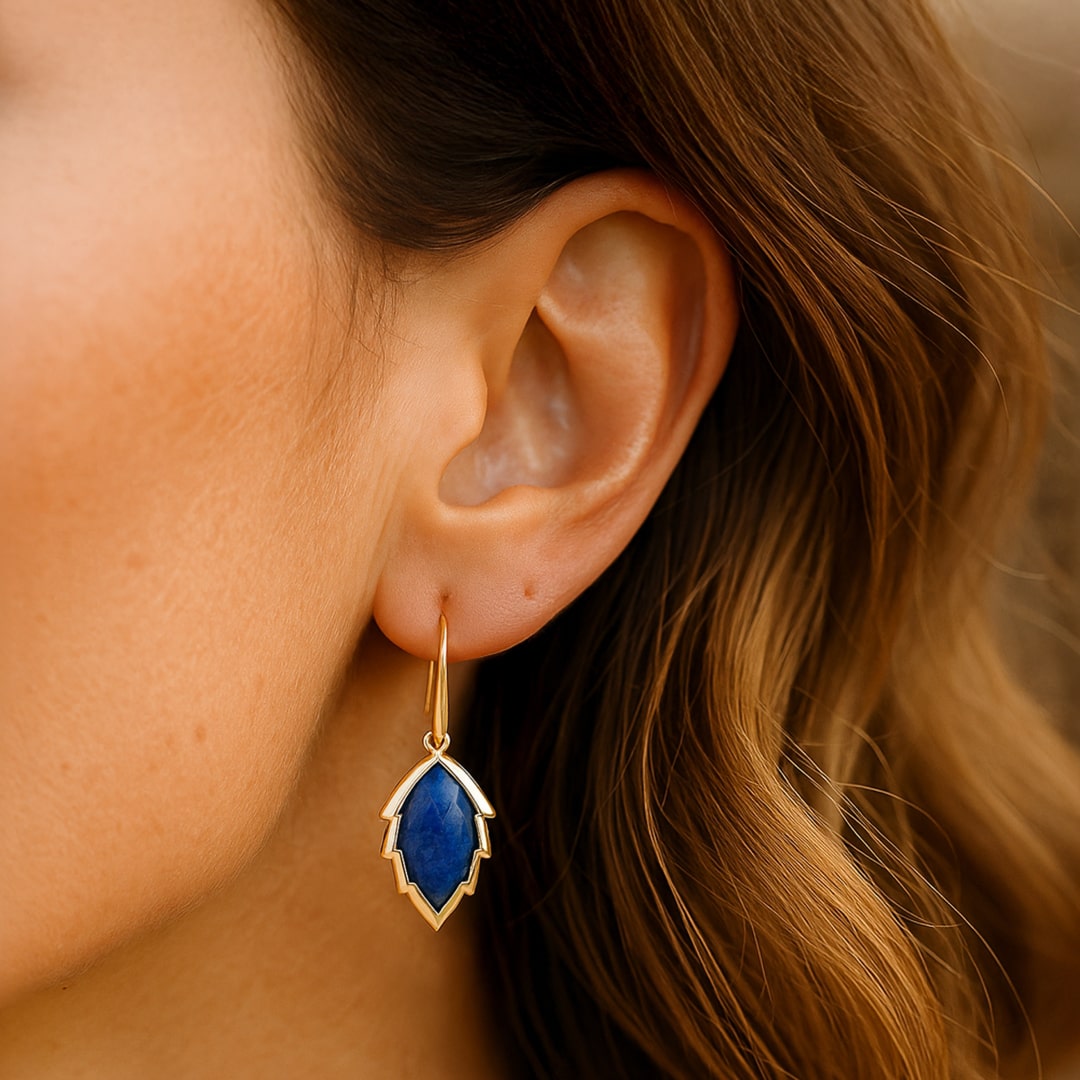 Leaf Earrings from the Tree in Natural Stone