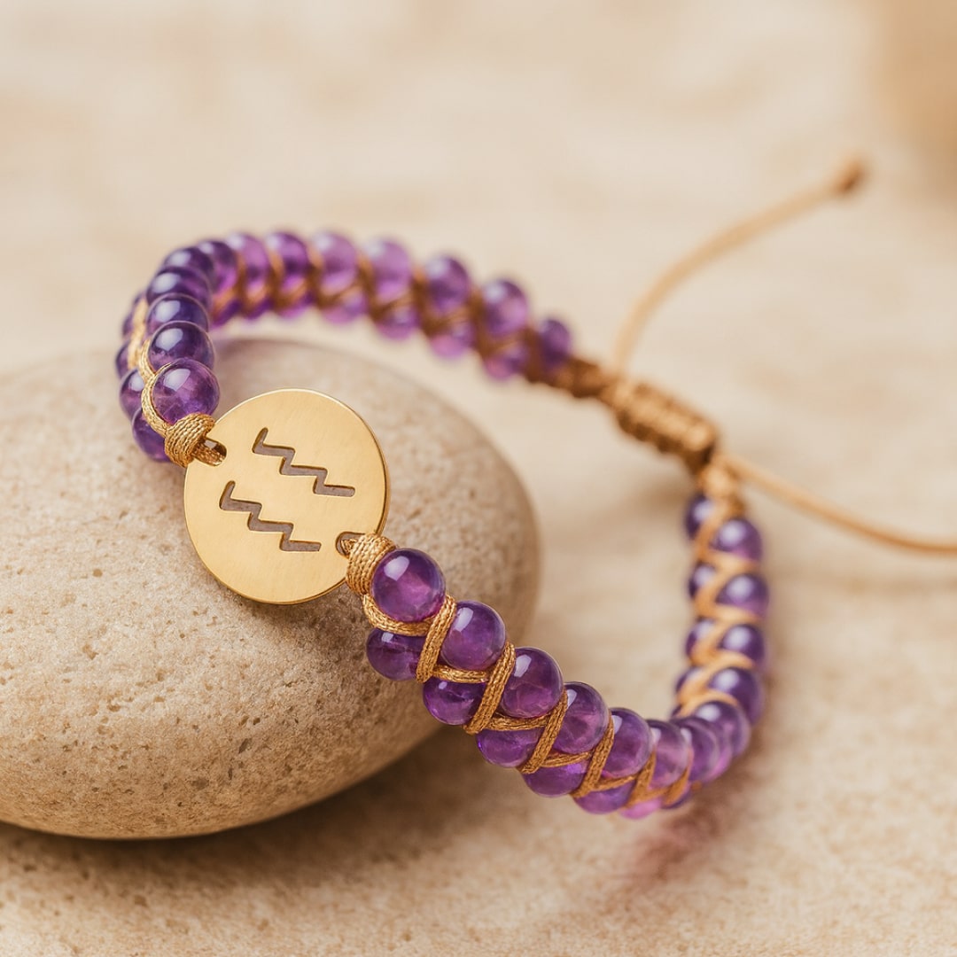 "12 Constellations" Braided Bracelet in Natural Stones